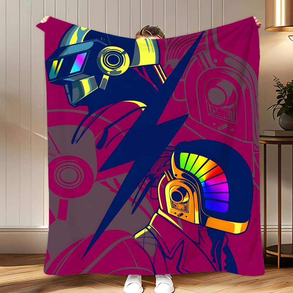 classic band Daft Punk Throw Soft Coral Fleece Blanket 310gsm Fluffy Warm Throw for Sofa Bed Couch Bedroom Decor