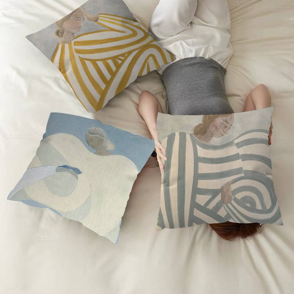 Sofia Lind Lines Girl Cushion Cover Pillow Cover Decor Pillowcase Printed Cushion Case For Couch