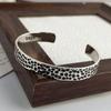 100% Solid 925 Sterling Silver Metal Bracelet for Women Vintage Handmade Simple Retro Flower Chain Bracelet Birthday Gift Party