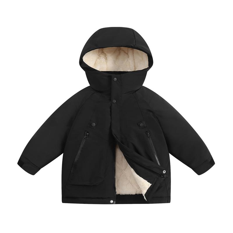 

Детская зимняя теплая куртка с капюшоном и застежкой-молнией, 5-15 лет. 150