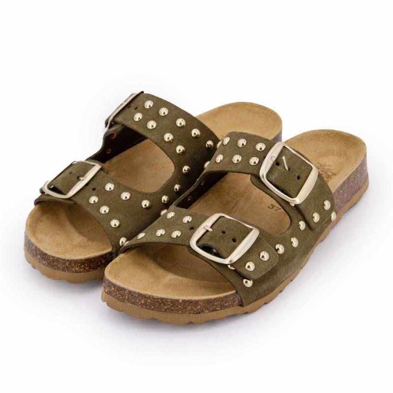 Mules suede boucle effet clou Femme I AM