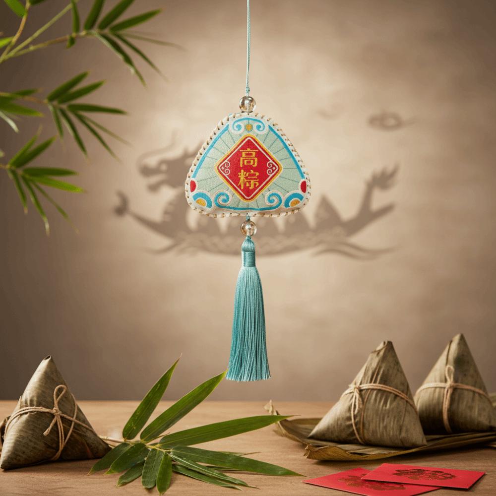 Creative Dragon Boat Festival Sachet Bag Chinese Style Double Sided Dragon Boat Festival Blessing Pouch Handmade