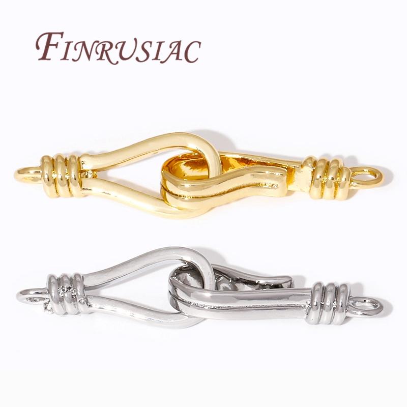 18K Gold Plated Clasps For Jewelry,Brass End Clasp Connectors For Bracelets Making DIY Accessories,Necklace Hook Clasps Finding