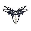 Plus Size Open Crotch Pearl Thong with Removable Massage Beads