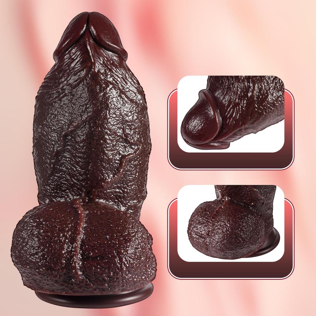 Black Extra-Thick,Ultra-Large Realistic Dildo – Extreme Girth,Strong Suction Cup,Lifelike Texture,Premium Silicone Adult Toy
