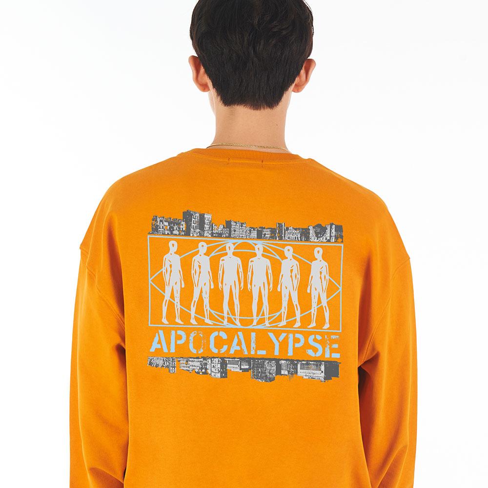 ASTRAL PROJECTION Oversized Drop Shoulder Apocalypse City Sweatshirt_Orange