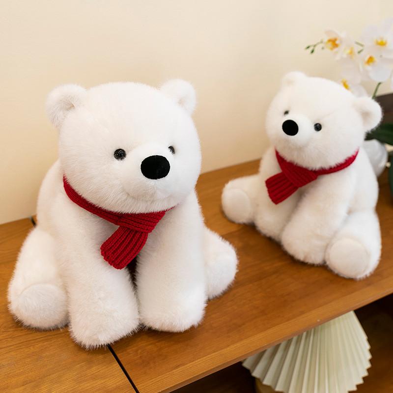 Animal Bear Polar Scarf Prone Toy Doll Ornaments Plush Filled Gifts Winter