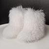 YK women's imitation fox fur snow boots imitation fur plush flat winter boots fashion cotton boots