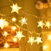 LED Star String Lights with Battery Box & USB - Five-Pointed Colorful Lights for Christmas Room Decor