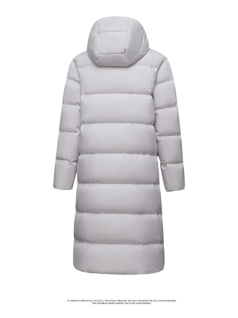2025 Trendige Lange Herren-Winterdaunenjacke - Weiße Entendaune, Lässiger Hongkong-Stil, Einfarbig, Warme Oberbekleidung