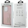 Karl Lagerfeld FW Grained Signature Logo Case for iPhone 16 Pro Max Pink