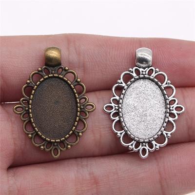 5pcs 13x18mm Inner Size Antique Bronze Antique Silver Color Zinc Alloy Cameo Cabochon Base Setting Jewelry Finding