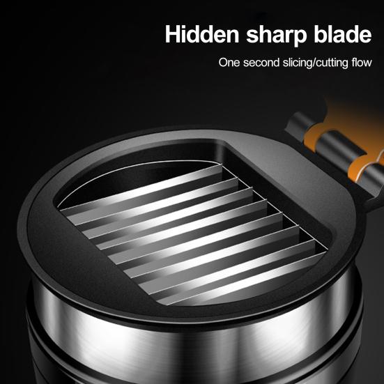 Erdbeerschneider aus Edelstahl 304 mit rutschfester Basis, 8 Klingen, schnelle Zubereitung von Obst, Gemüse und Salat