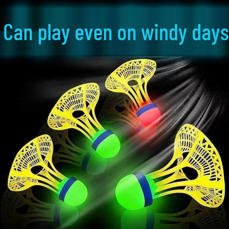 Luminous Outdoor Windproof Nylon Badminton Training Ball - Durable, High Elasticity, Unbreakable with Lights