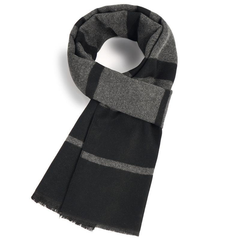 Men'S Scarves Men'S Winter Warmth Plaid Long Imitation Cashmere Men'S Scarves Custom