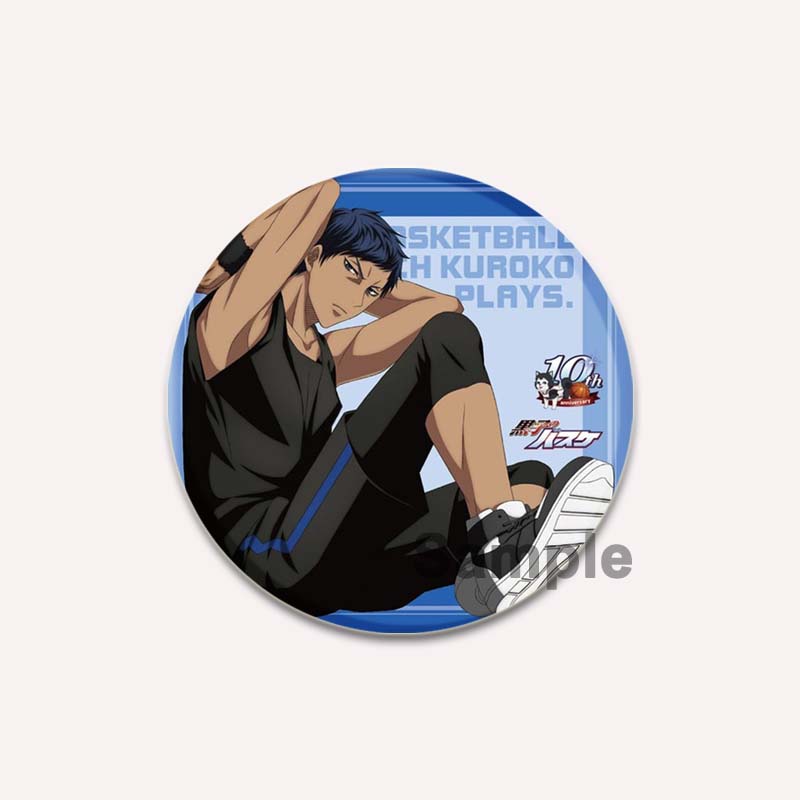 32/44/58MM Anime Kuroko's Basketball Badge Kuroko Tetsuya Aomine Akashi Kagami Murasakibara Cartoon Pins Icons Brooches Nice Gift Accessory