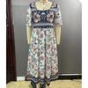 Rochie de vară boemă imprimată pentru femei plinuțe, modă, gât rotund, mânecă scurtă, casual, rochii lungi pentru femei, elegantă, linie A, rochie de vacanță, de plajă 26653