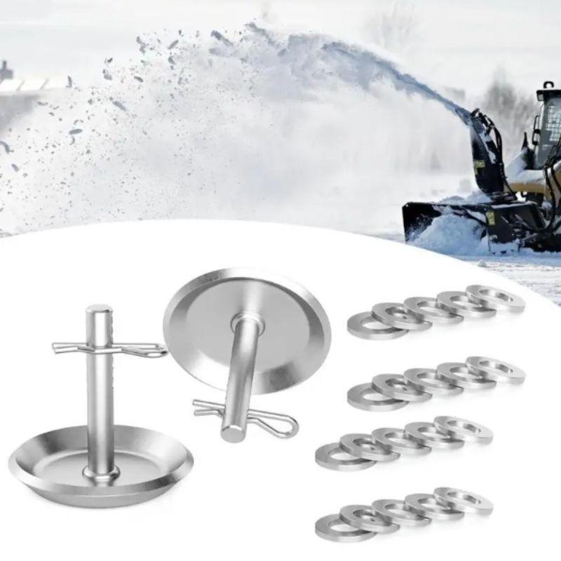 Heavy Duty Steel Snow Plow Skid Shoe Stainless Steel Adjustable Pin Replacement Skids Round Shaft Non-Slip Design Snow Plow Feet