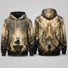 Women Golden Fantasy Knight 3D Print Hoodie Polyester Pullover Long Sleeve Gothic Gamer Streetwear Casual Sweatshirt