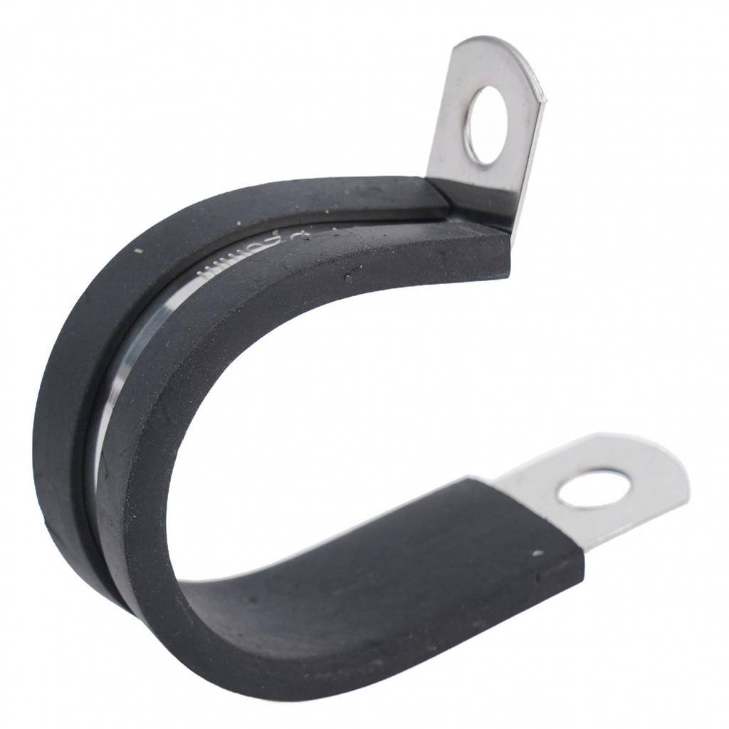 10pcs Stainless Steel Rubber Lined P Hose Pipe Clamps Cable Mounting Clips Wire