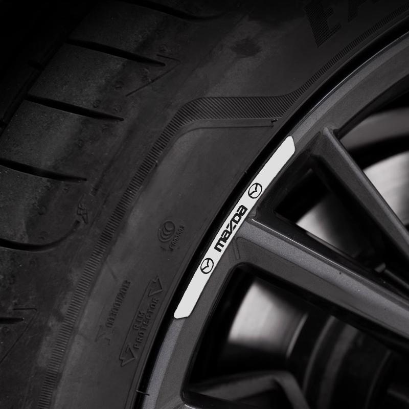 4pcs Aluminum Car Racing Wheel Hub Stickers Wheel Rims Decorate Decals For Mazda DJ BL GJ MX3 2008 2014 2006 ER Axela BT50 MPE 2 b59