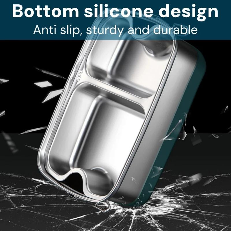 304 Edelstahl Bento Lunchbox - BPA-frei Spülmaschinenfest Lebensmittelaufbewahrungsbehälter für Camping & Büro