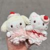 Sanrio Hello Kitty Ppcotton Fill Cross Dressing Cute Strawberry Cake Series Princess Lace Plush Pendant Backpack Decoration