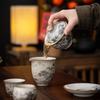 Ceramic Sancai Cover Bowl High-end Chinese Landscape Kung Fu Tea Set Tea Breaker Tengwang Pavilion Ru Kiln Single Tea Bowl