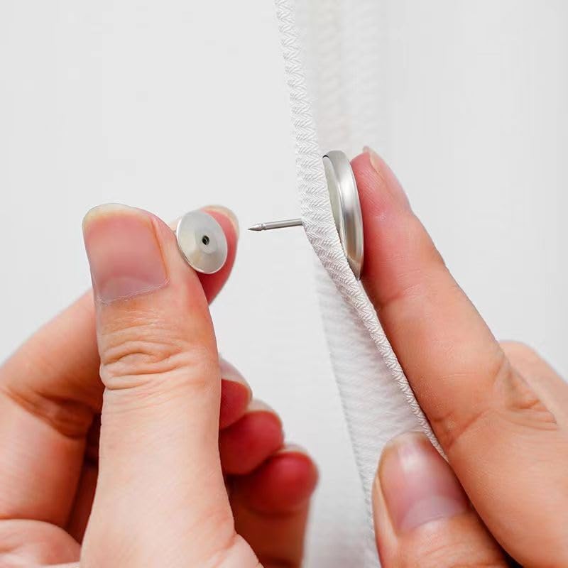 4 Pairs Magnetic Curtain Closure Clips, Metal Magnet Holders for Window Screens and Room Drapes, Detachable and Lightproof, Argent