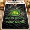 Flannel BlanketJohn Deere Custom Name Text Personalized Soft Warm Throw Blanket Home Decor Gift