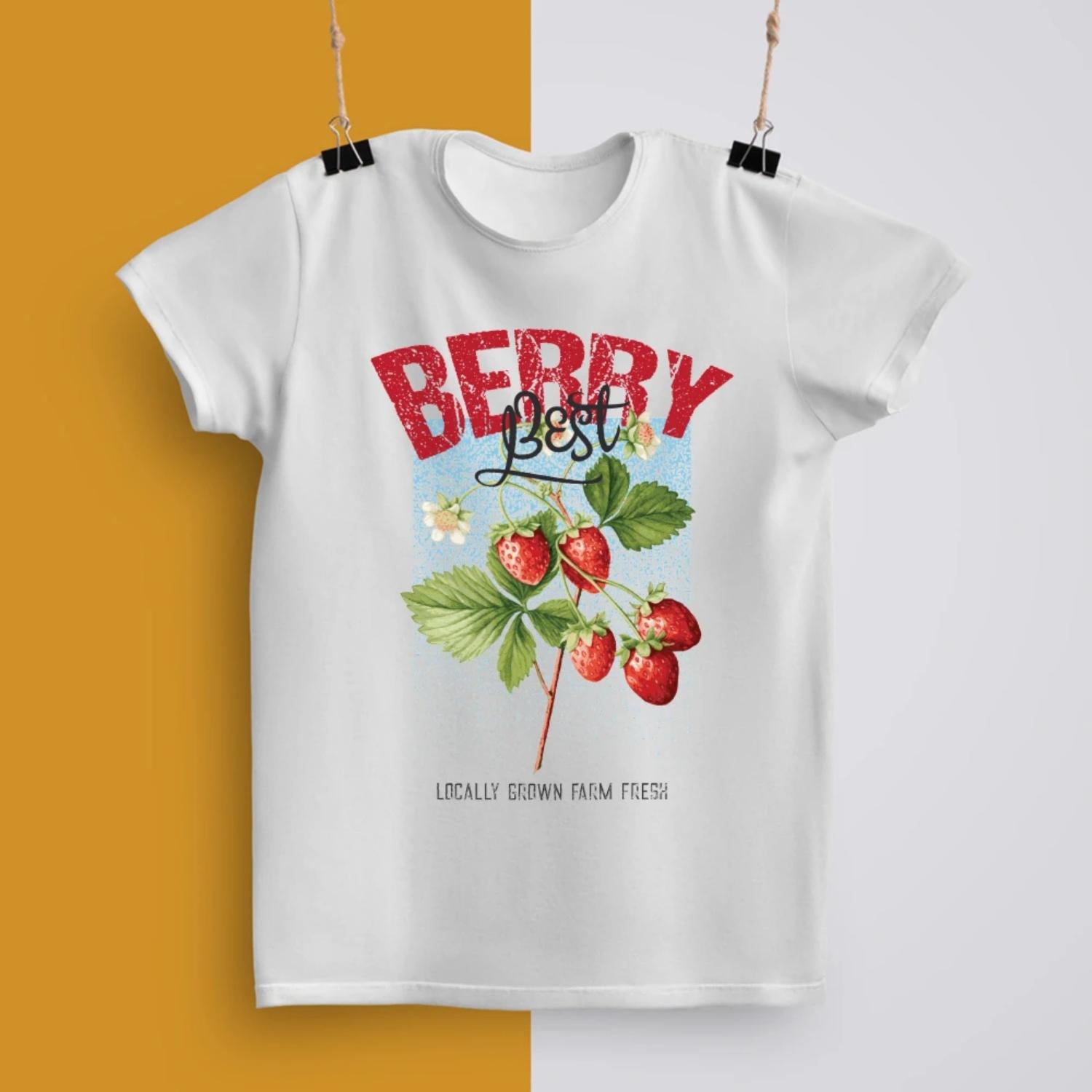 Berry Fest Graphic Women s T-Shirt Streetwear SpringSummer Trendy2025 Fast Ship S