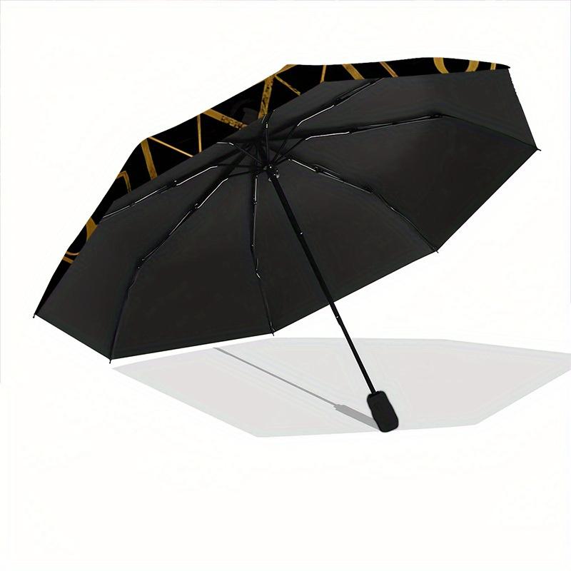 1pc Astrology Symbols Automatic Open/close Folding Compact Umbrella, 8-Rib Sturdy Canopy, Lightweight Portable, Everyday Use, Gift, Outdoor Umbrella,