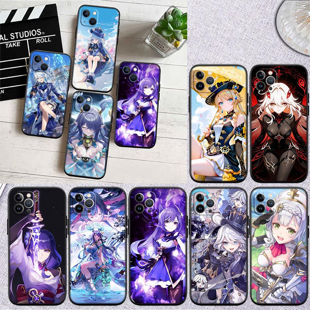 FM26 Genshin Impact Soft Shell Phone Case for iPhone 16 15 14 13 12 Pro Max Plus Mini