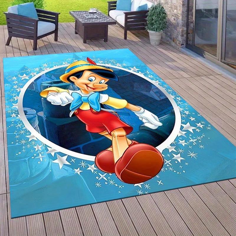 1pc Pinocchio Pattern Area Rug Soft Flannel Floor Mat for Living Room, Office, Bedroom, Outdoor and Camping, Sofa Coffee Table Floor Mat, De