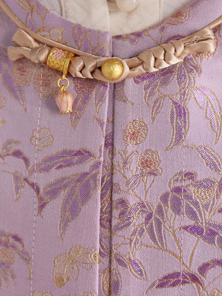 Elegant Jacquard Frog Button Mulberry Silk Vest - Women's 2025 Autumn Slimming Cardigan