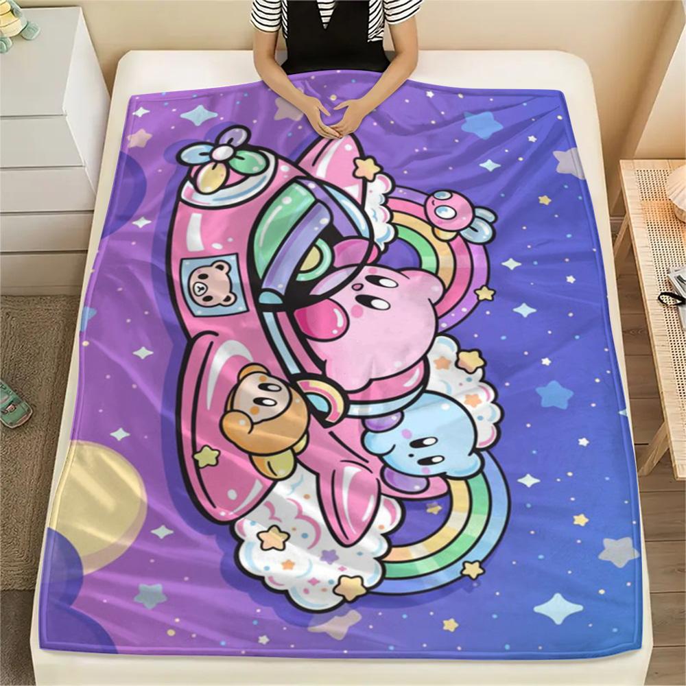 Kirby Universal Furniture Flannel Blanket, Warm Printed Cover for Bed, Sofa, Chair, Journey and Picnic.-TING