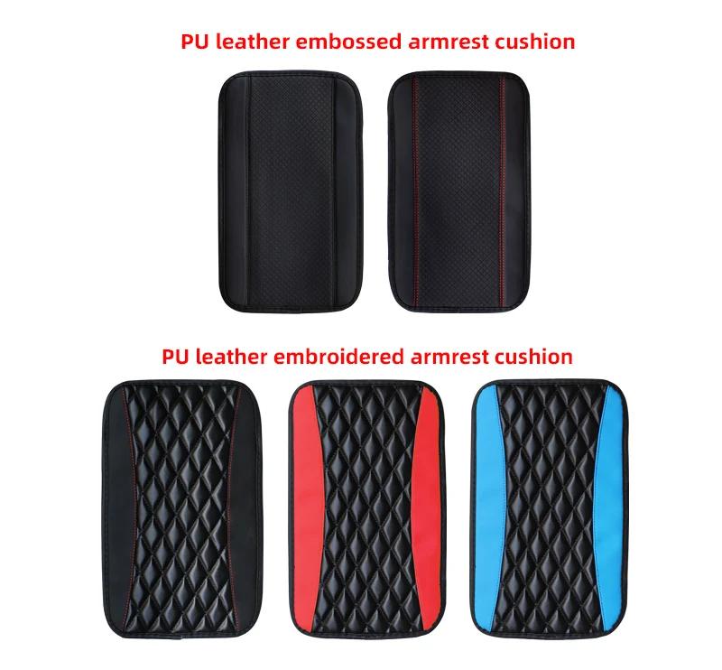 Car Armrest Cover Mat Universal PU Leather Car Interior Central Armrest Box Pad Non Slip Decor Mat Universal Accessories