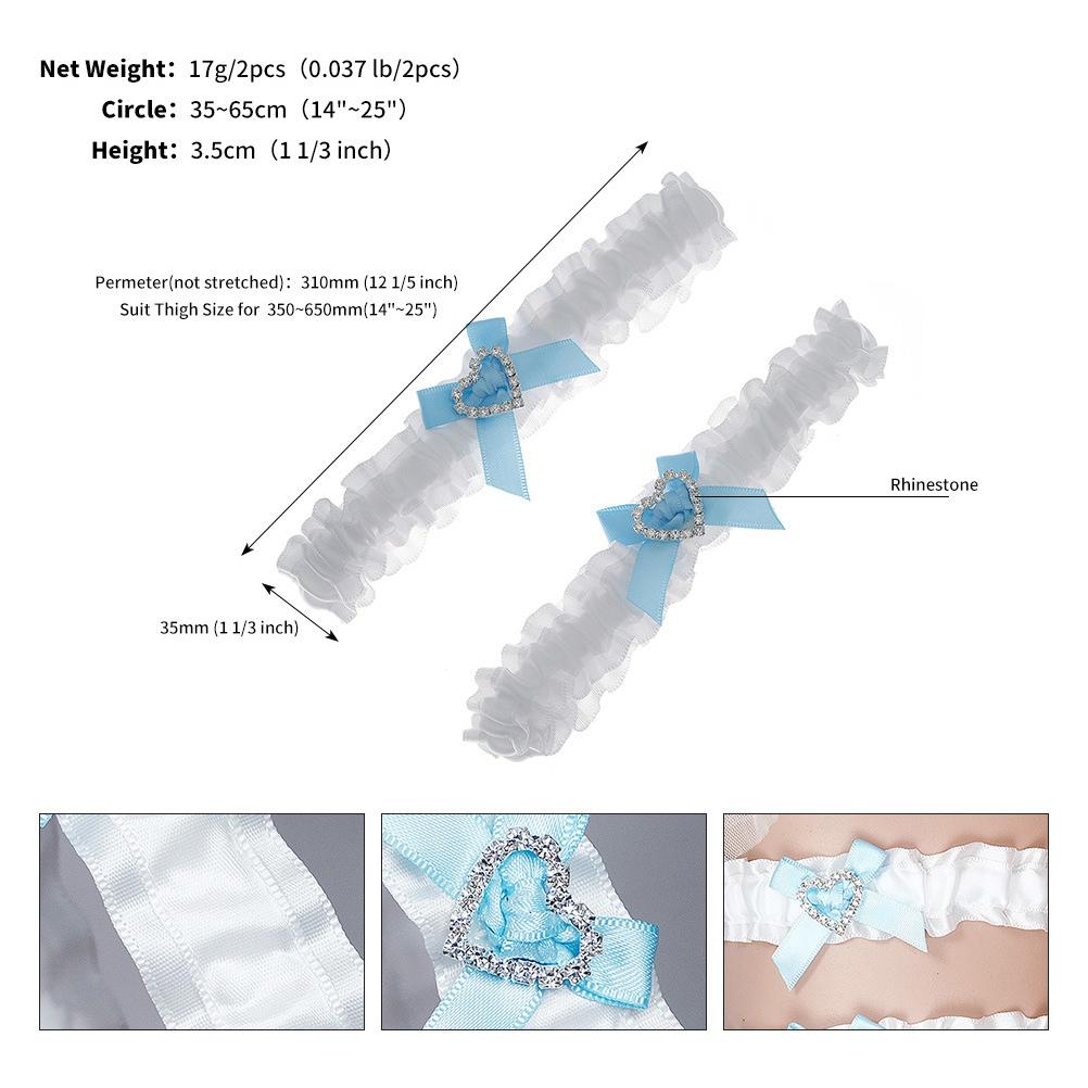 Brautstrumpfband aus Spitze für Hochzeit, Zubehör, Geschenke für die Braut, Strumpfbänder, Blau