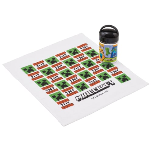 Skater Wet Towel Set with Case, Kids' Minecraft 25, Made in Japan, Boys' OA5AG-A