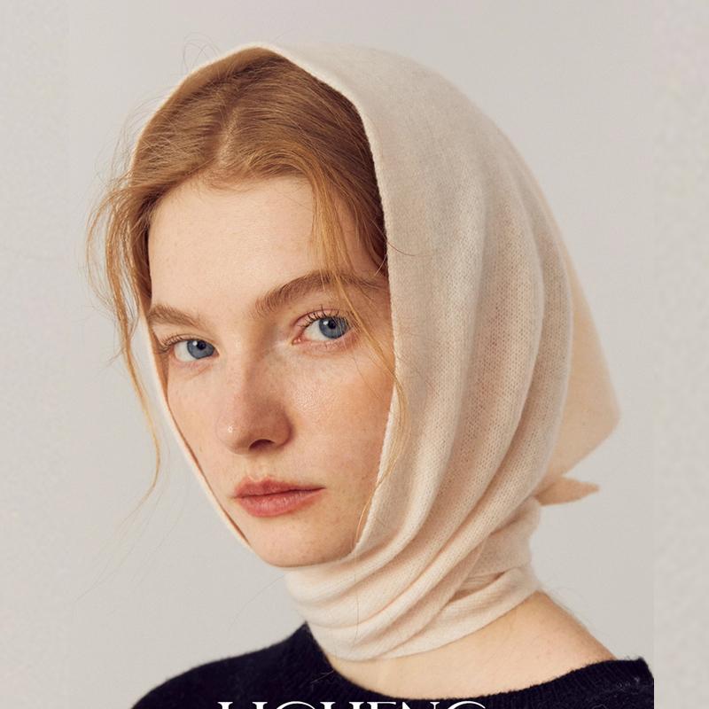 British Korean Triangle Scarf Niche Wool Triangular  Women Head Scarf  Warm French-girl Fashion Multi-functional  Knitted Scarf