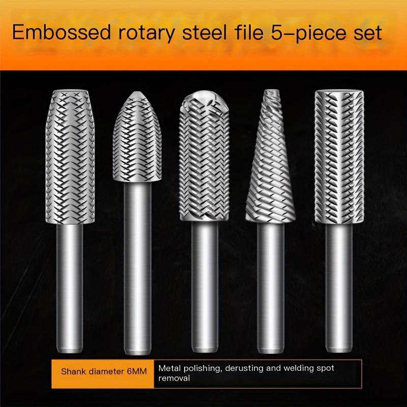 5 Stück 6mm Rotationsfeile Stahlfeile Schreinerei DIY Weichmetall Trimmset Metallschleif Reparaturwerkzeug