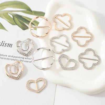 Korean Multifunctional Pearl & Rhinestone Scarf Buckle - High-Grade Clothing Accessory