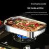 Thickened Deepened Rectangular Non-stick Stainless Steel Grilled Fish Pan with Lid