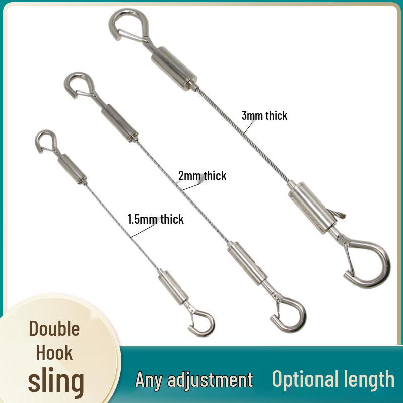 

Professional Custom Steel Wire Rope Sling - Heavy-Duty Load-Bearing & Lighting Hanging Solution 1.5mm*0.5m + 2 small hooks