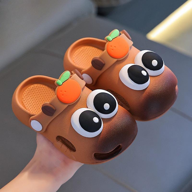 

Hole-out Shoes - Boys and Girls Shoes with Anti-slip Soft Soles and Breathable Sandal-style Beach Slippers 24-25 света кофе