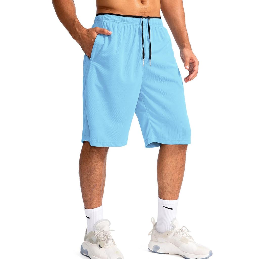 Men's Athletic Running Shorts with Zipper Pocket Lightweight Quick Dry Gym Shorts Casual Beachwear Five Inch Inseam