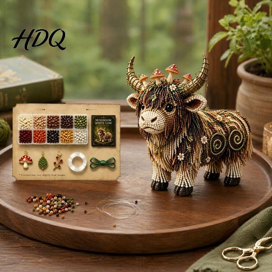 Multi-color Beads Set Highland Cow Bead Kit Mythical DIY Craft Tiny Animal