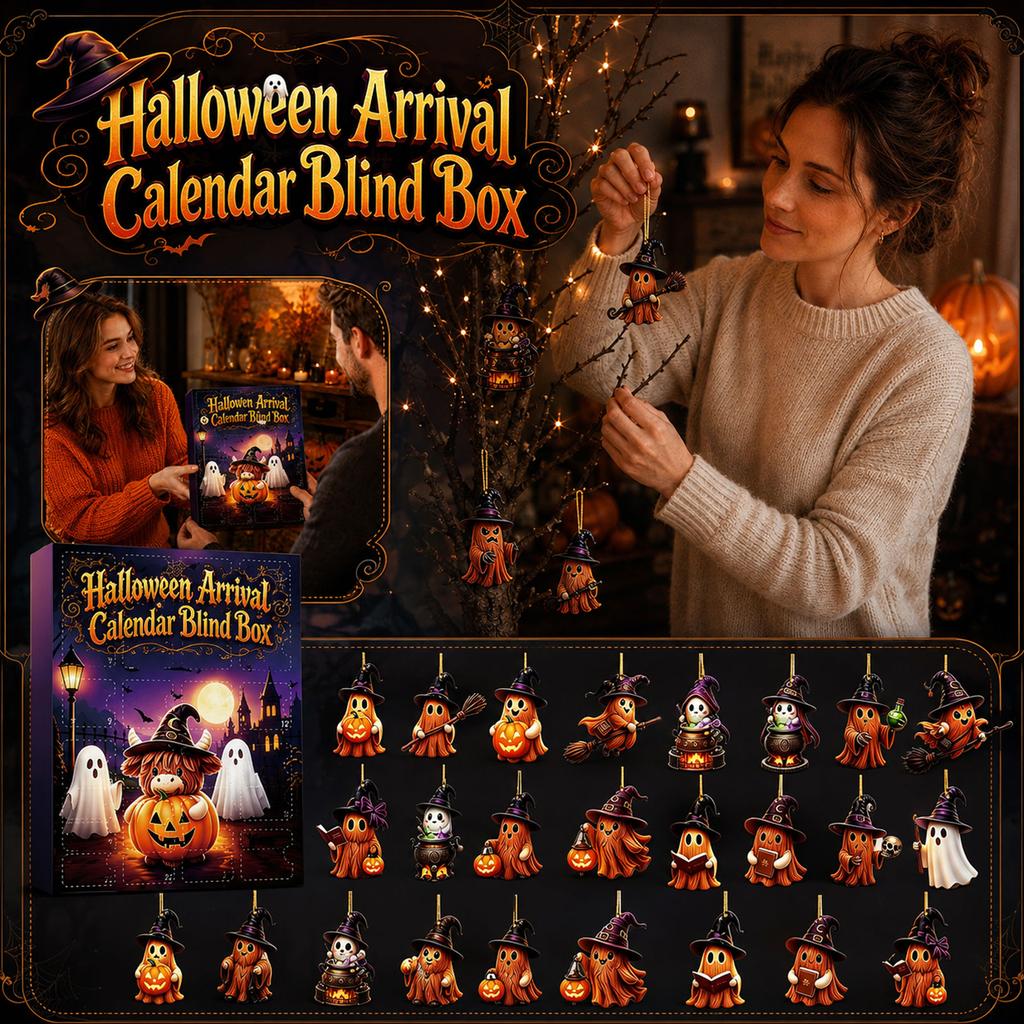 2D Acrylic Pendant Halloween Advent Calendar Day Gift Box for Kids and Adults