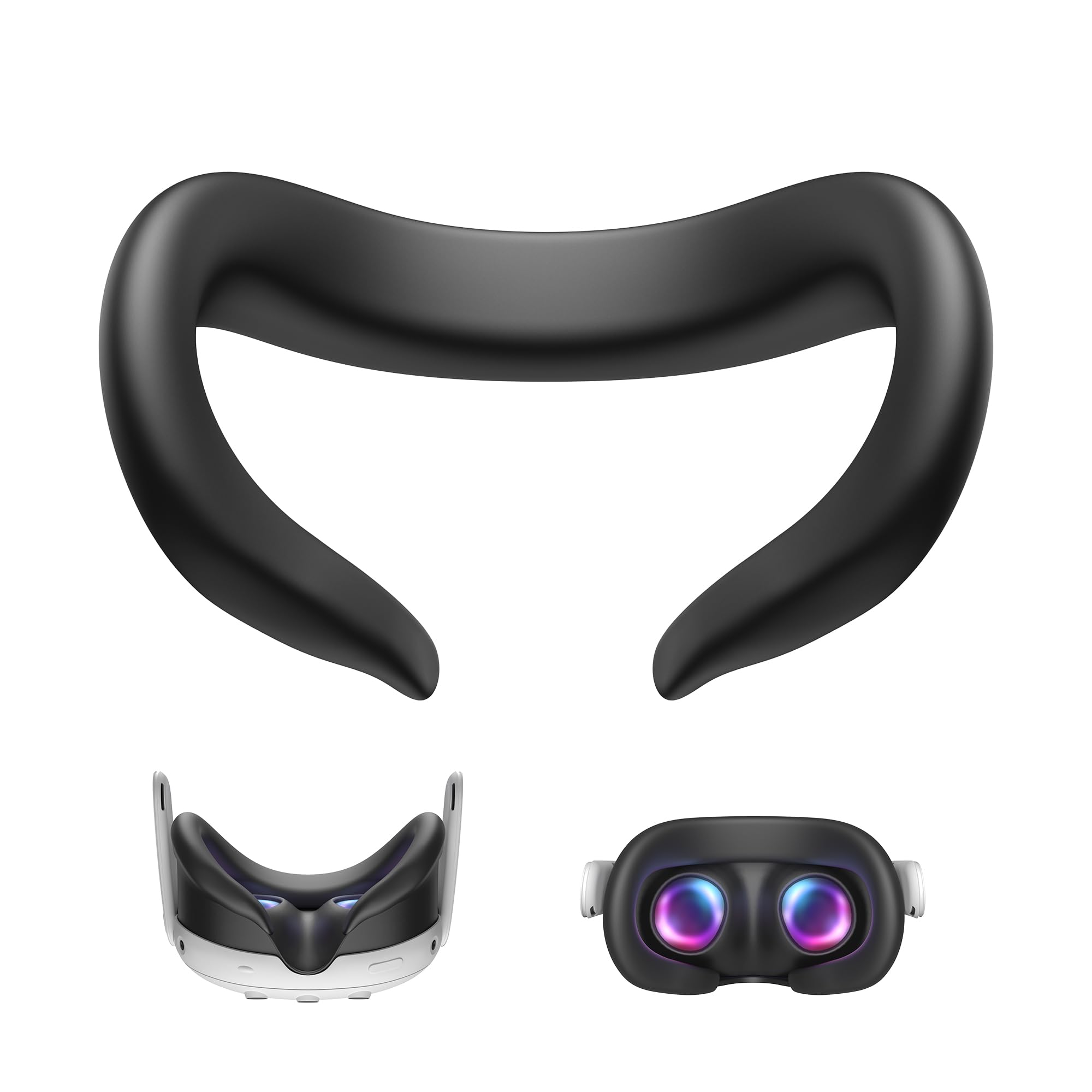 

KIWI design F3 Compatible with Meta Quest 3 Face Cover Silicone for Quest 3 Face Cushion Silicone Face Contact Area Breathable Light Leak Prevention