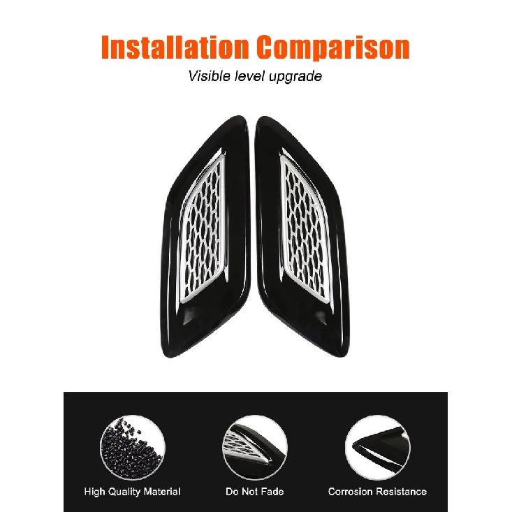Car Hood Air Vent Cover Trim For Toyota Tacoma 2024-2026 ABS Black Exterior Car Accessories